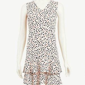 NWT Ann Taylor Tiered-Hem V-Neck Polka Dot Dress
